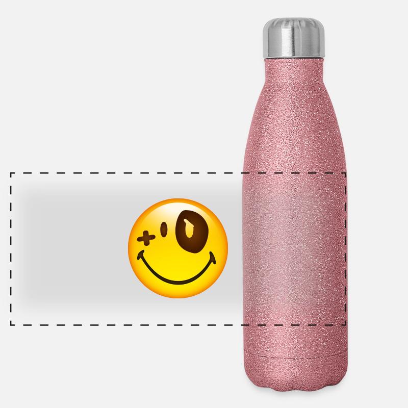 Smiley Blue Eye Panoramic Glitter Thermal Bottle 500 ml