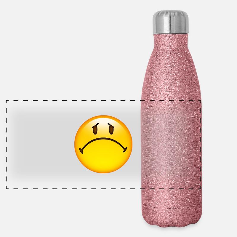 Smiley Sad Panorama Glitzer Isolierflasche 500 ml