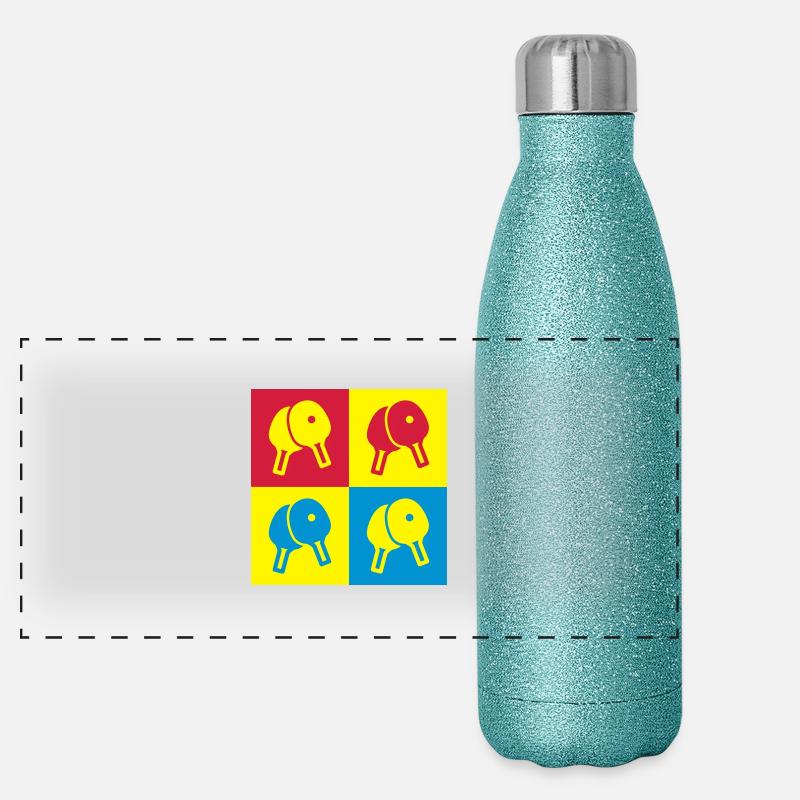 Table Tennis - Ping Pong - Sport - Racket - Ball Gourde isotherme panoramique pailletée 500 ml