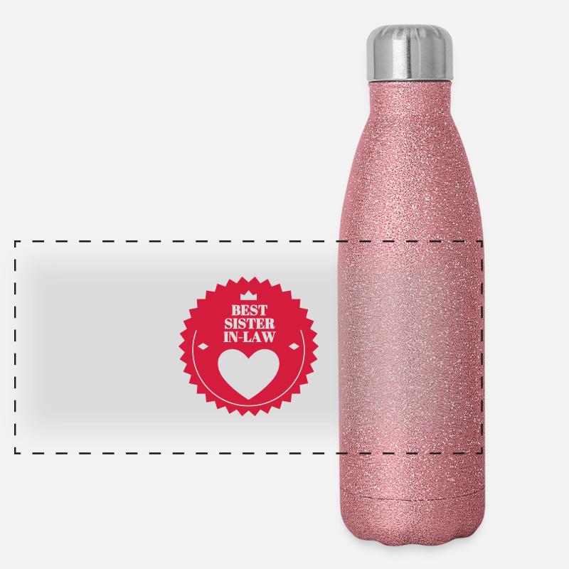 Ehe Hochzeit Liebe Paar Ehemann Frau Braut Love Panorama Glitzer Isolierflasche 500 ml