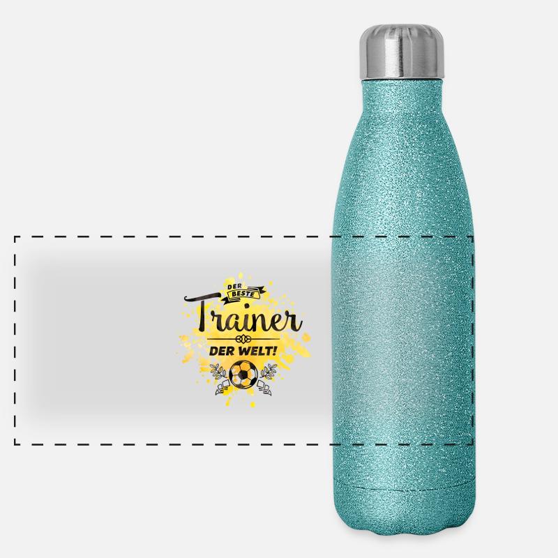 bester trainer fußball Panorama Glitzer Isolierflasche 500 ml