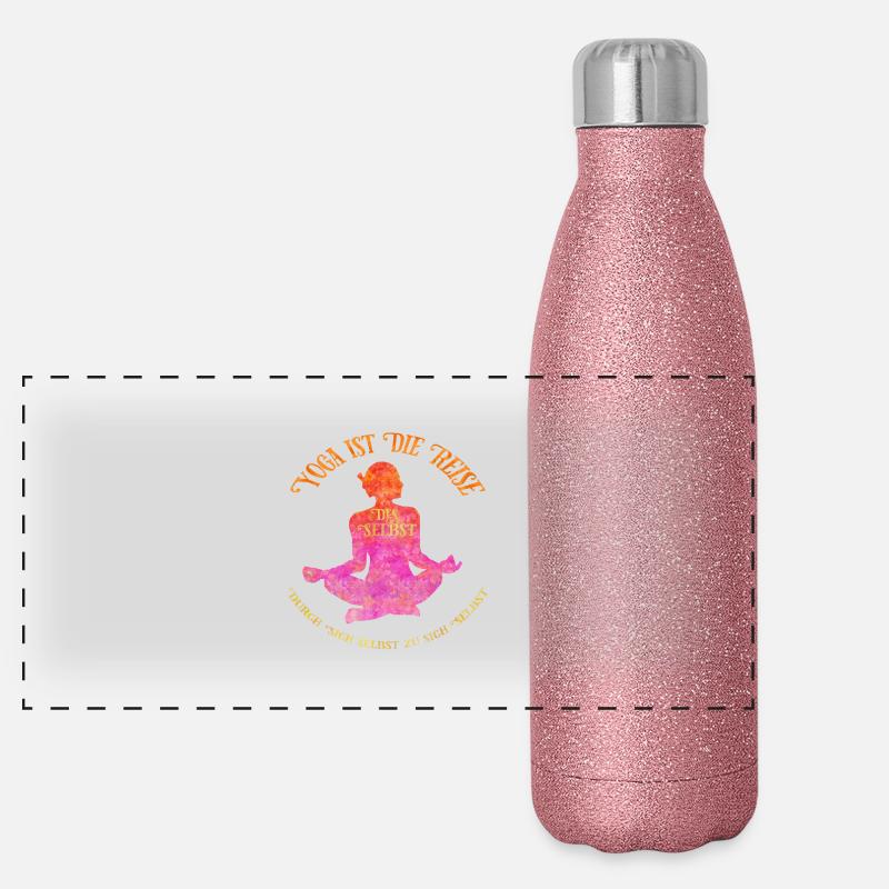 Yoga ist die Reise des Selbst Panorama Glitzer Isolierflasche 500 ml