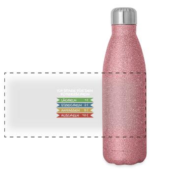 Ich spare für den Führerschein - Panorama Glitzer Isolierflasche 500 ml - Pink Glitzer - Vorne