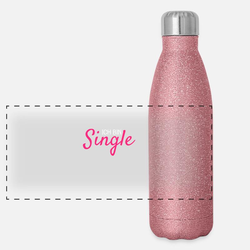 Ich bin Single Panorama Glitzer Isolierflasche 500 ml