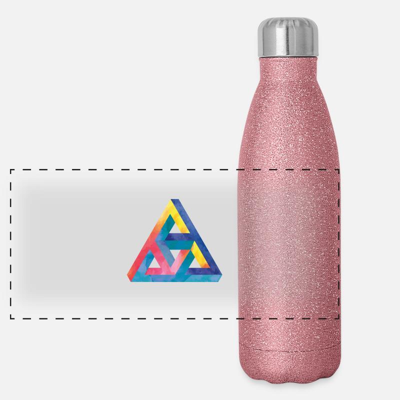 Optische Täuschung Dreieck Escher Panorama Glitzer Isolierflasche 500 ml