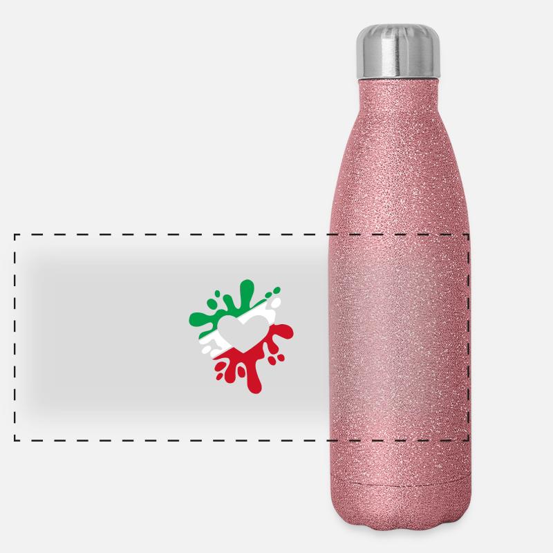 Iran symbole drapeau tache de couleurs cadeau Gourde isotherme panoramique pailletée 500 ml