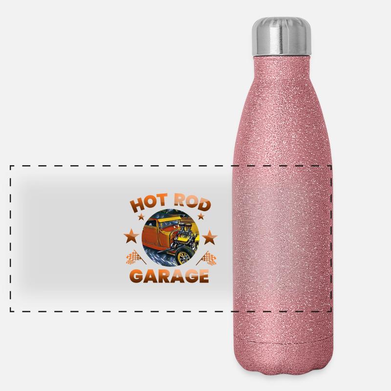 Hot Rod Panorama Glitzer Isolierflasche 500 ml