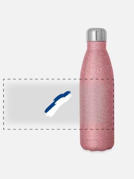 Finnland - Panorama Glitzer Isolierflasche 500 ml - Pink Glitzer - Vorne