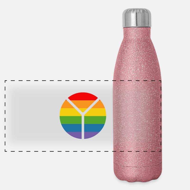 rainbow round Panorama Glitzer Isolierflasche 500 ml