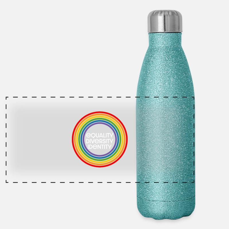 égalité diversité identité chemise noire Gourde isotherme panoramique pailletée 500 ml