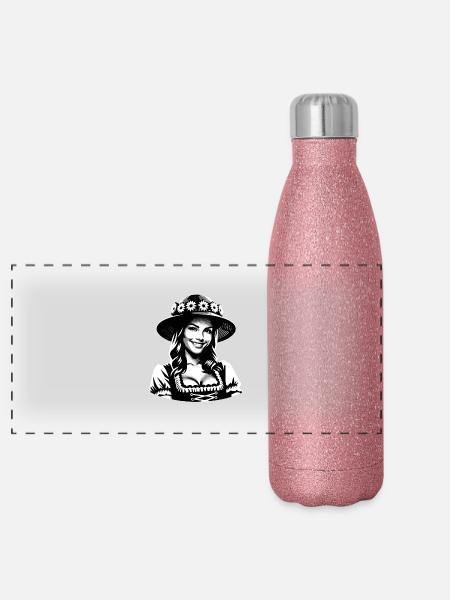 Schwarzwald Mädel - Panorama Glitzer Isolierflasche 500 ml - Pink Glitzer