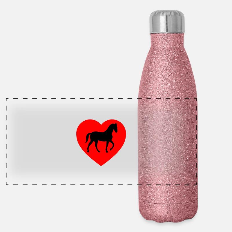 Pferde Panorama Glitzer Isolierflasche 500 ml