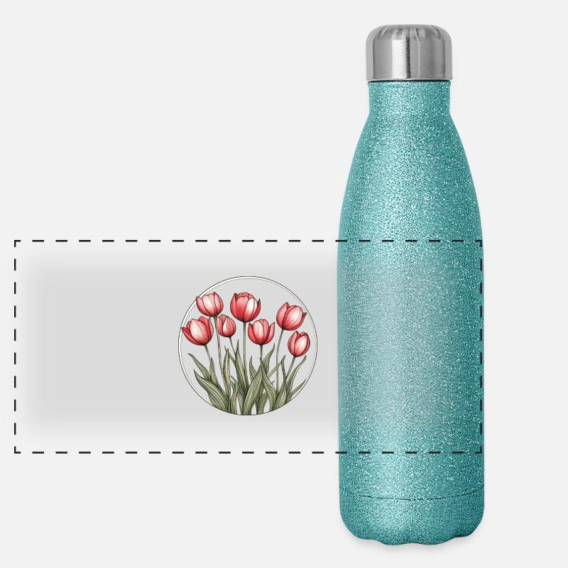 Cercle de tulipes Gourde isotherme panoramique pailletée 500 ml