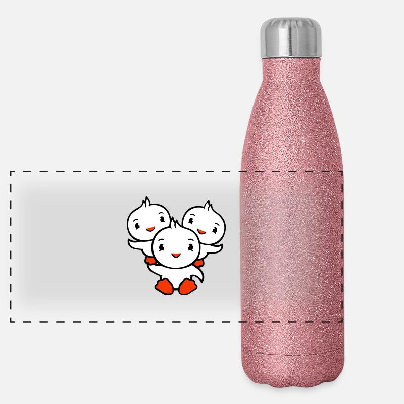 3 Enten Papa Mama Kinder Schultern halten Zirkus Panorama Glitzer Isolierflasche 500 ml