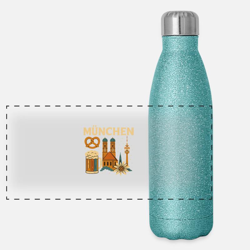 München Panorama Glitzer Isolierflasche 500 ml
