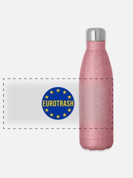 Eurotrash - Panorama Glitzer Isolierflasche 500 ml - Pink Glitzer - Vorne