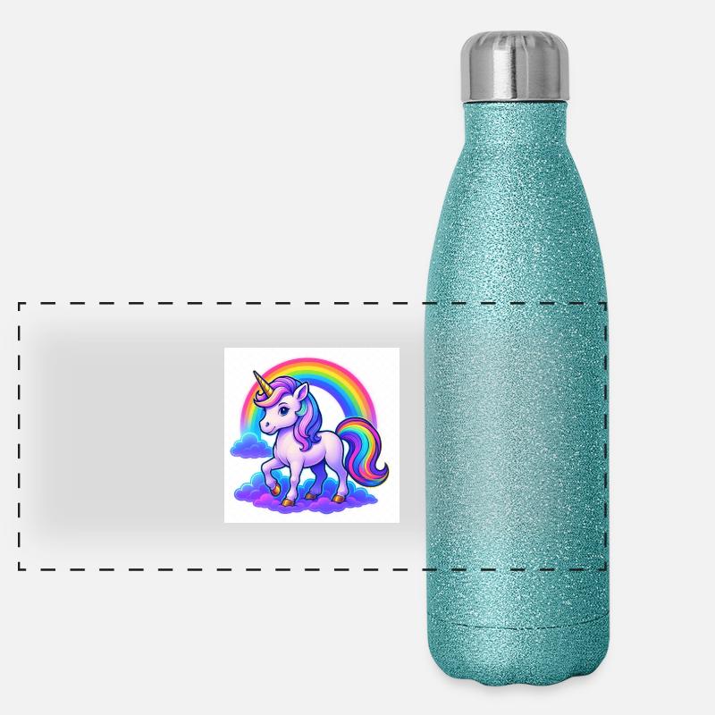 Einhorn Panorama Glitzer Isolierflasche 500 ml