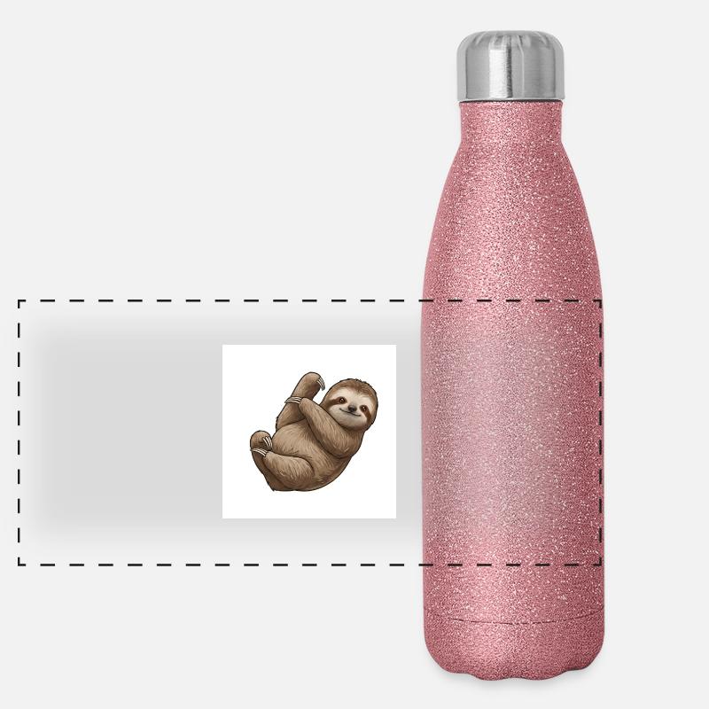 Faultiere: Meister der Entschleunigung Panorama Glitzer Isolierflasche 500 ml