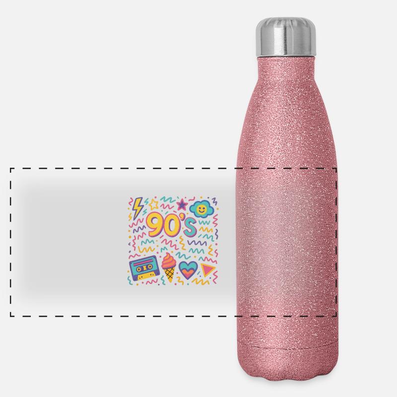 Années 90 Gourde isotherme panoramique pailletée 500 ml