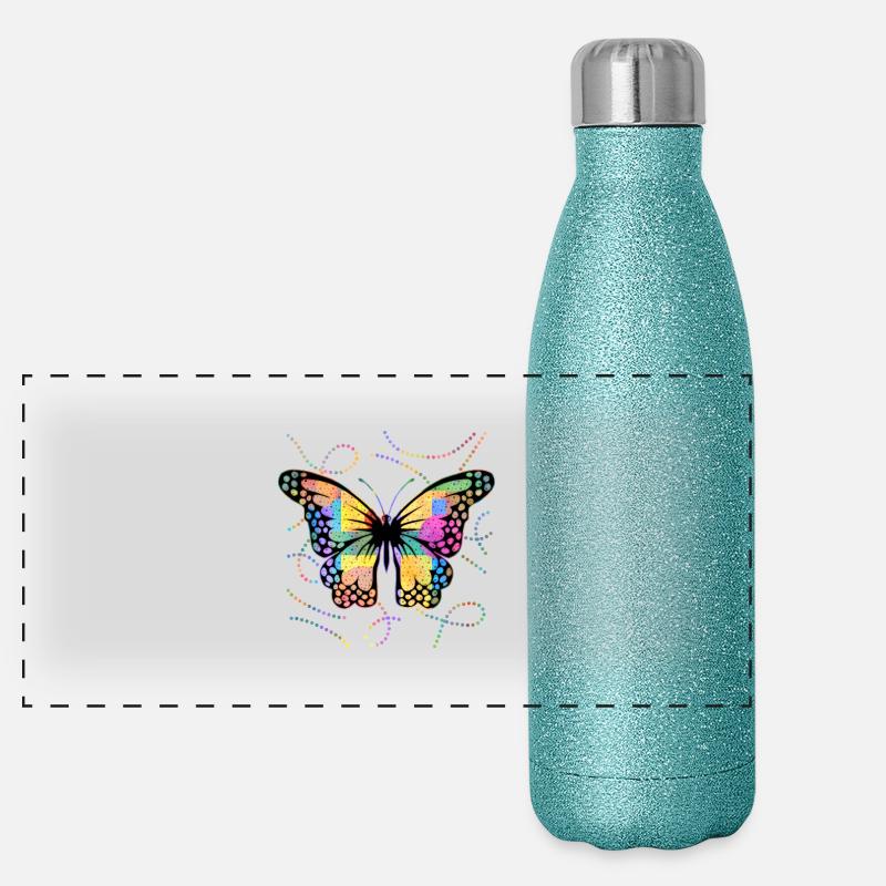 Papillon Gourde isotherme panoramique pailletée 500 ml