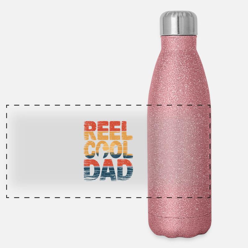 Moulinet Cool Dad - Gourde isotherme panoramique pailletée 500 ml - paillettes roses