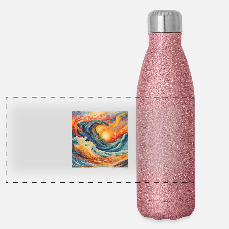 Déluge enflammé Gourde isotherme panoramique pailletée 500 ml