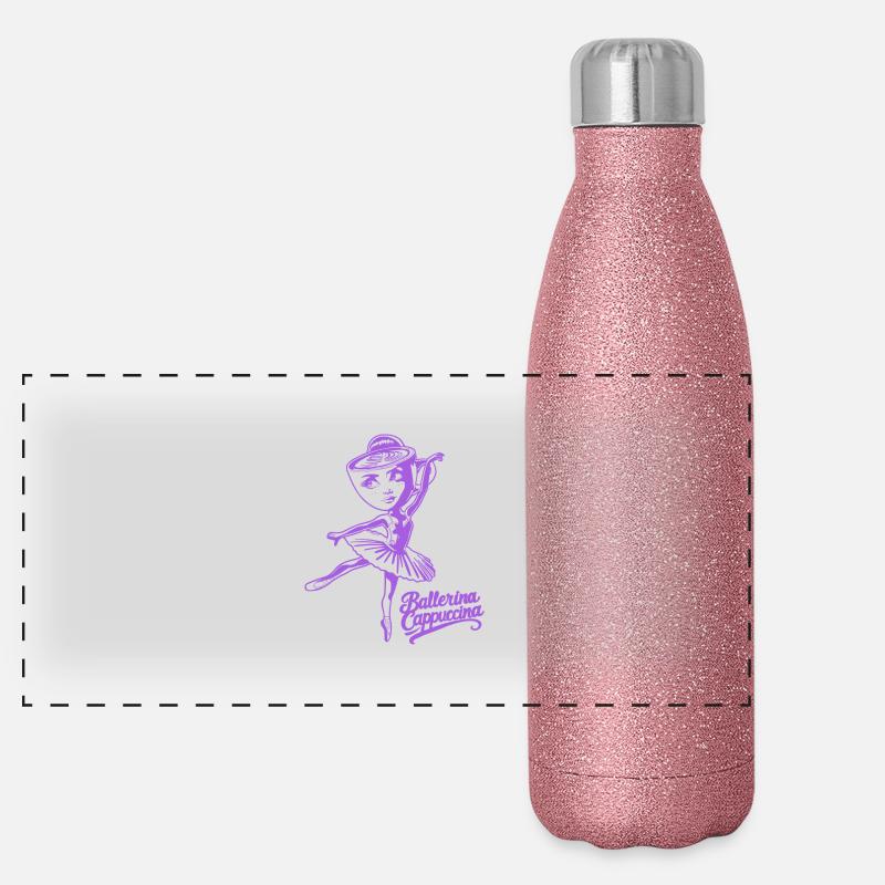 Ballerina Cappuccina - Lila Panorama Glitzer Isolierflasche 500 ml
