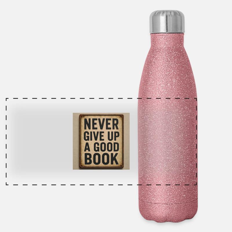 Gib niemals ein gutes Buch auf Panorama Glitzer Isolierflasche 500 ml