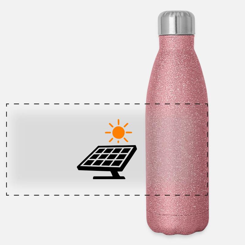 Solar Panels Photovoltaic System Panoramic Glitter Thermal Bottle 500 ml