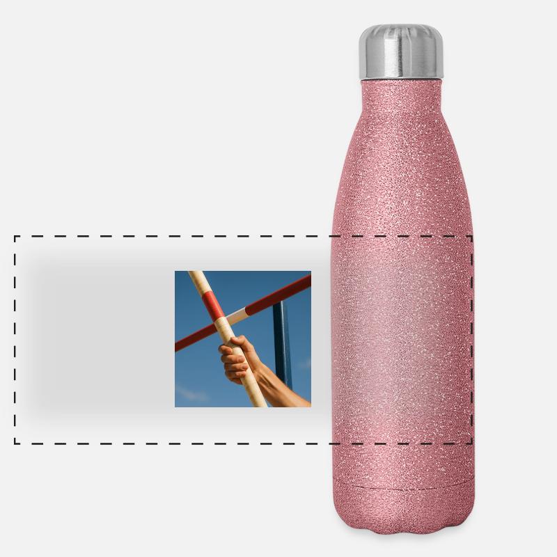 Sport - Pole vault - Panoramic Glitter Thermal Bottle 500 ml - pink glitter