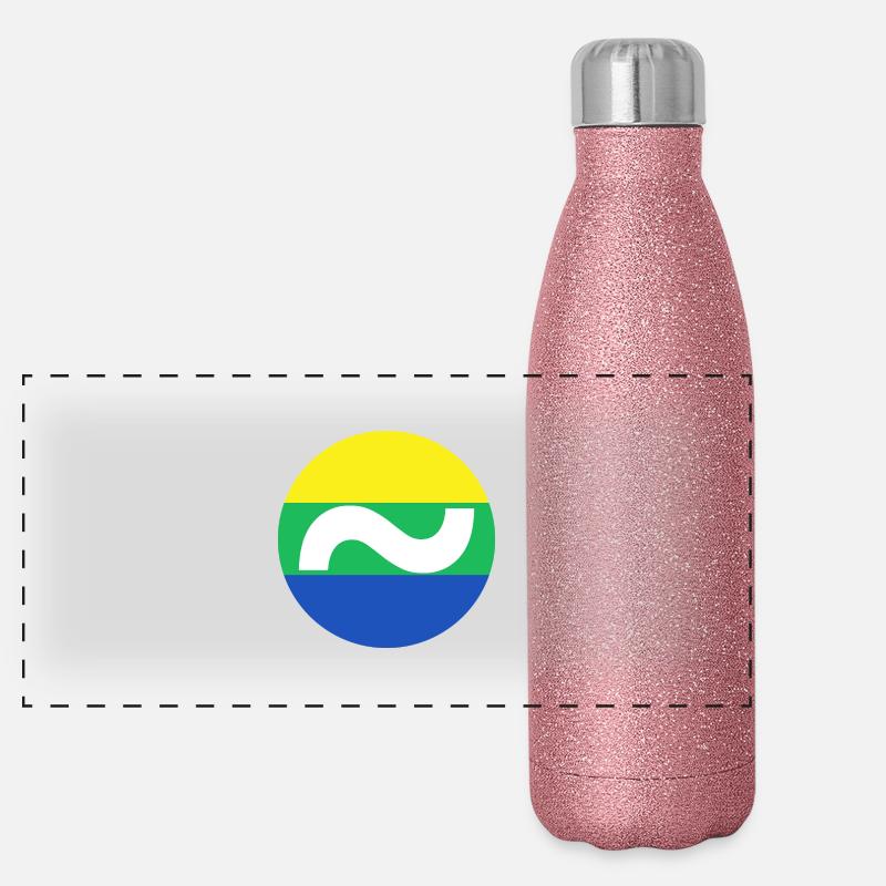 Wave Flag | ~NU relations | Vector Panoramic Glitter Thermal Bottle 500 ml