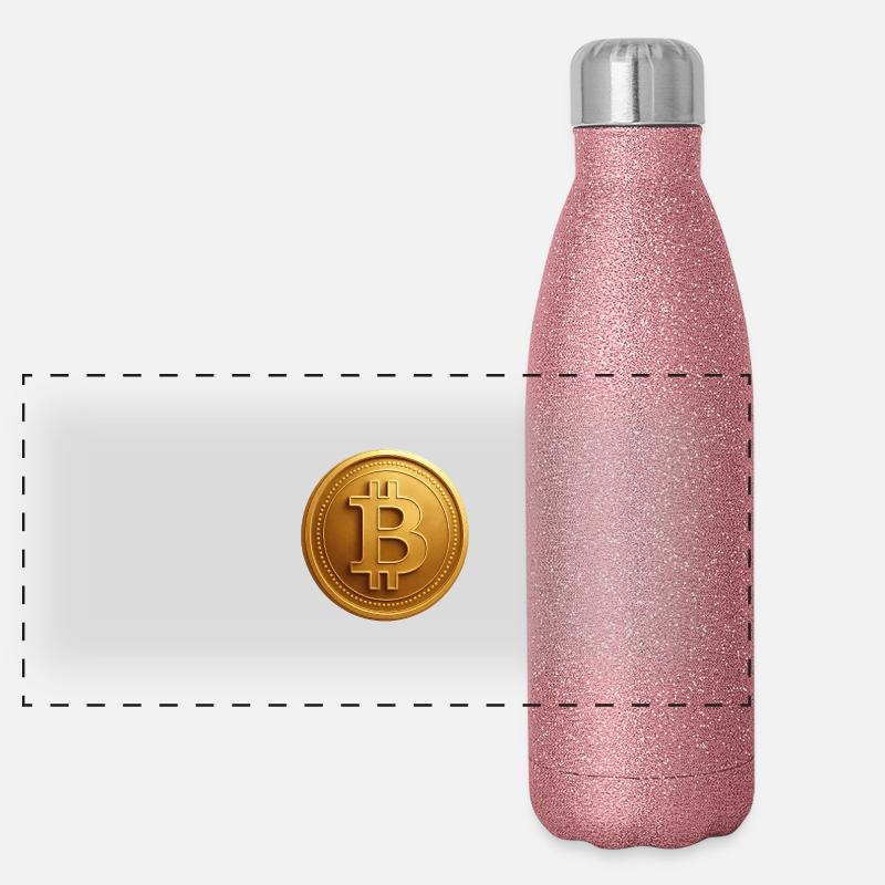 Le bitcoin Gourde isotherme panoramique pailletée 500 ml