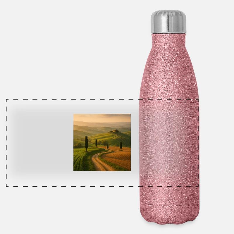 Schöne Landschaft Panorama Glitzer Isolierflasche 500 ml