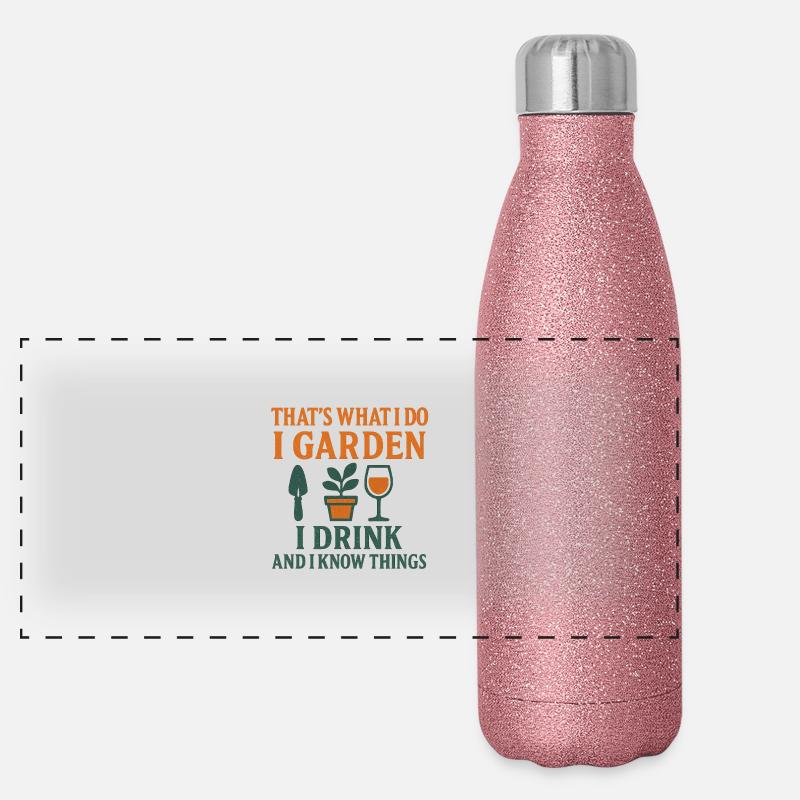 Je jardine, je bois – Jardiner avec style Gourde isotherme panoramique pailletée 500 ml