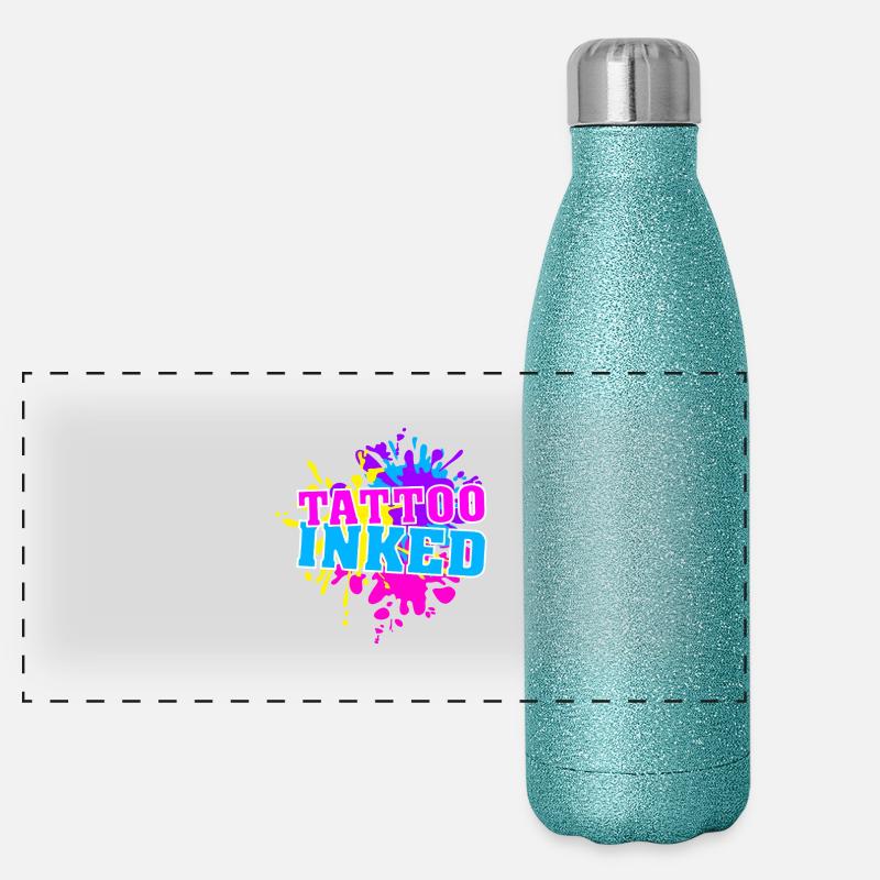 Tattoo Inked Splash Panorama Glitzer Isolierflasche 500 ml