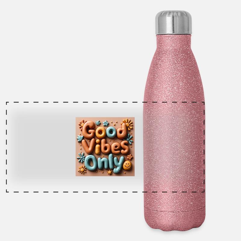 Positive vibes Radiant everyday life Panoramic Glitter Thermal Bottle 500 ml