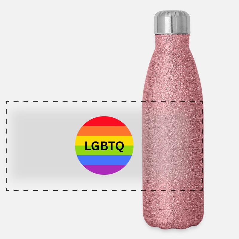 LGBTQ mit eine Pride Fahne Panorama Glitzer Isolierflasche 500 ml