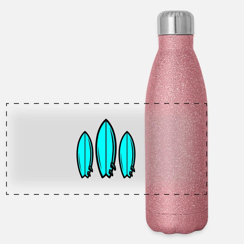 Surfbrett Symbol Surfing Panorama Glitzer Isolierflasche 500 ml