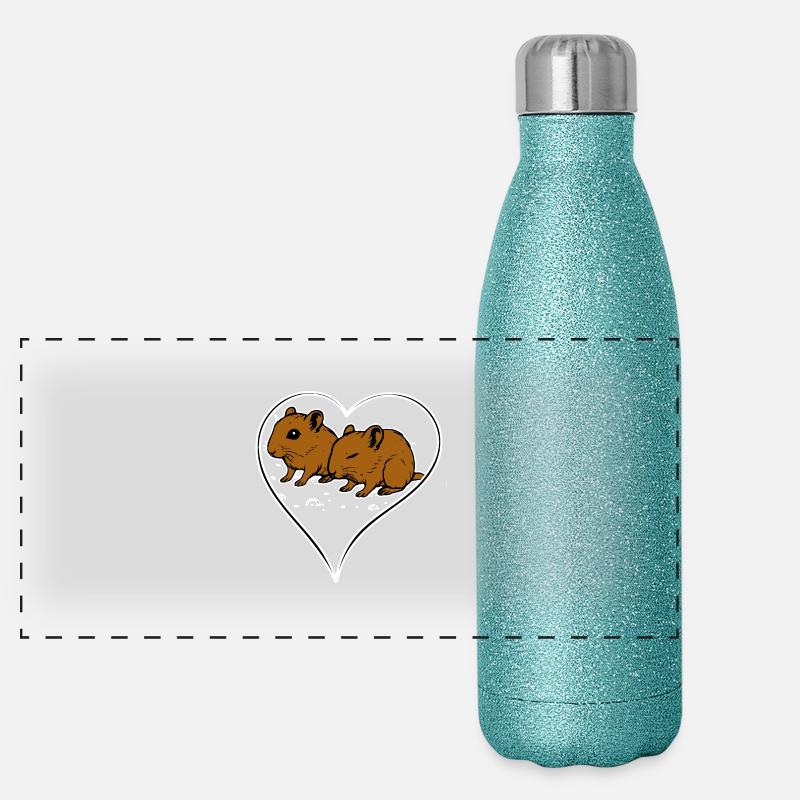 I love my gerbil heart Panoramic Glitter Thermal Bottle 500 ml
