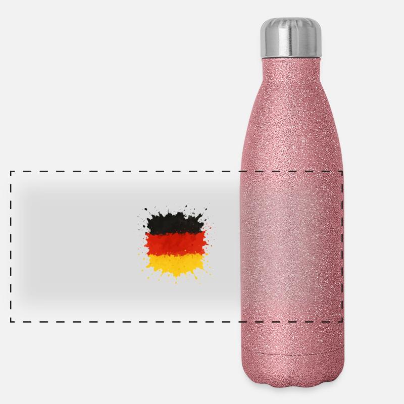 deutschland klecks fahne Panorama Glitzer Isolierflasche 500 ml