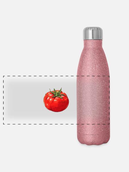 Tomato - Panoramic Glitter Thermal Bottle 500 ml - pink glitter - Front