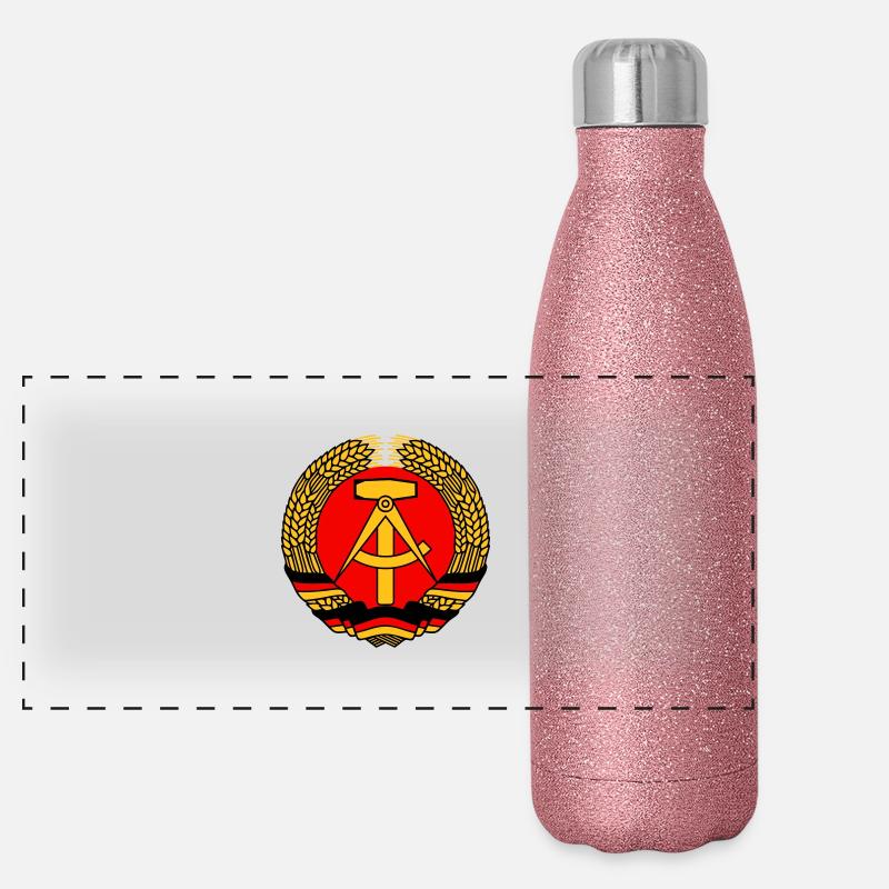 ddr gdr emblem Panoramic Glitter Thermal Bottle 500 ml