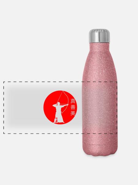 kyudo_shin_zen_bi - Panoramic Glitter Thermal Bottle 500 ml - pink glitter - Front
