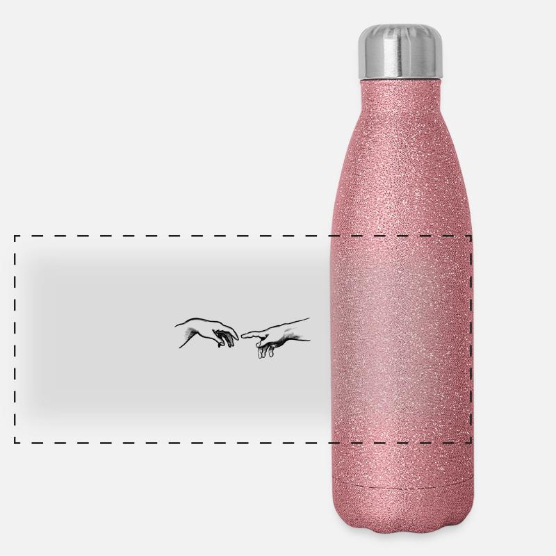 Le motif de la connexion à Dieu de Michel-Ange Gourde isotherme panoramique pailletée 500 ml