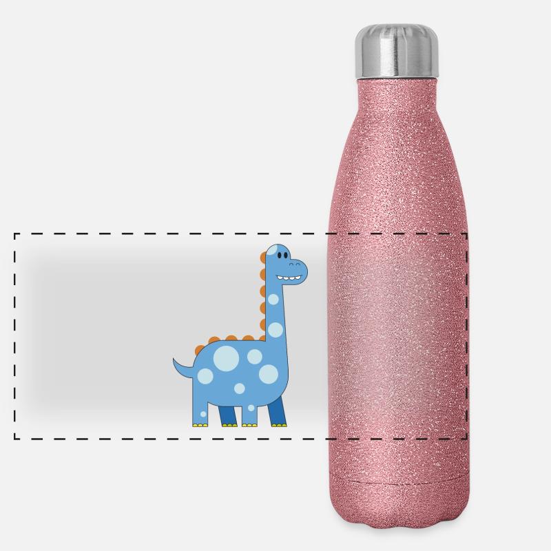 happy dinosaur cuddly toy child sweet primal time Panoramic Glitter Thermal Bottle 500 ml