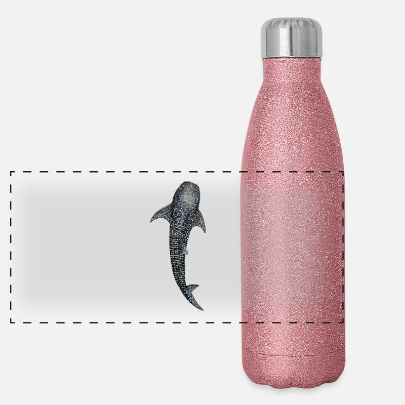 Baleine conception de requin pour les plongeurs, les pêcheurs Gourde isotherme panoramique pailletée 500 ml