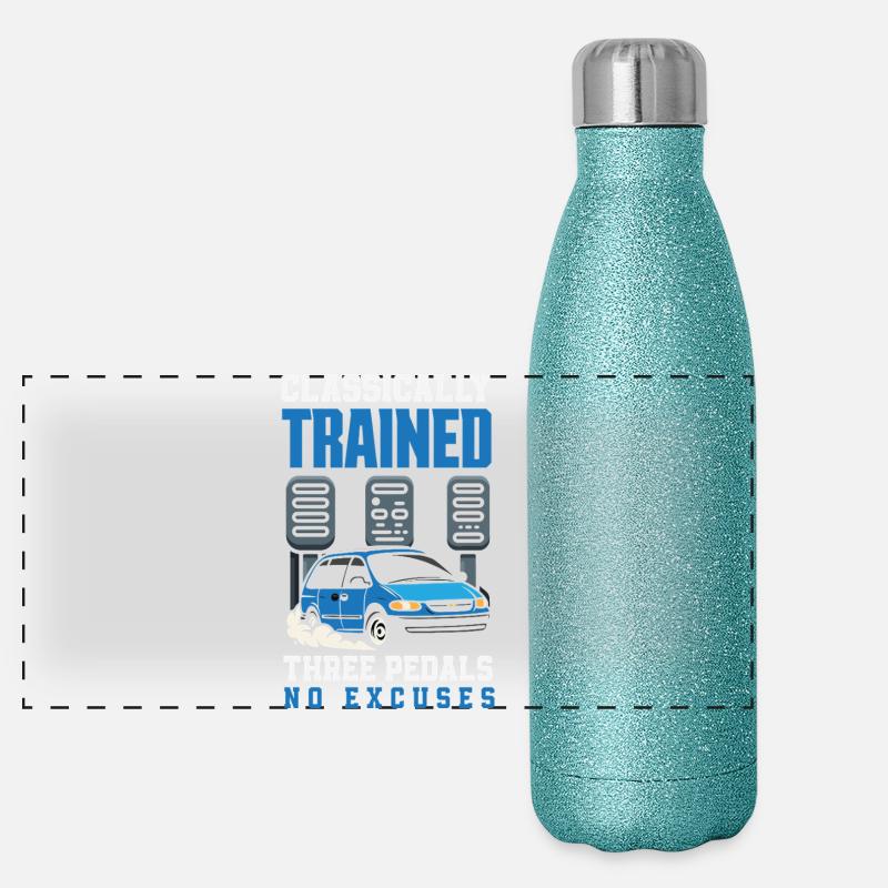 Manual car, classically trained Panoramic Glitter Thermal Bottle 500 ml