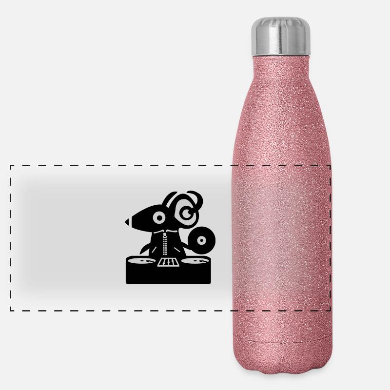 Maus DJ - Ratte Panorama Glitzer Isolierflasche 500 ml
