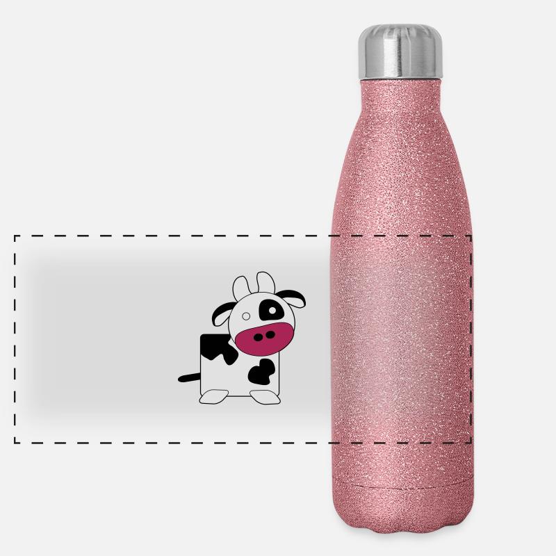 Vache (large) Gourde isotherme panoramique pailletée 500 ml