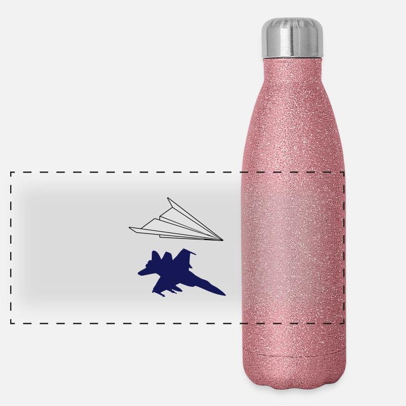 Papierflieger Panorama Glitzer Isolierflasche 500 ml